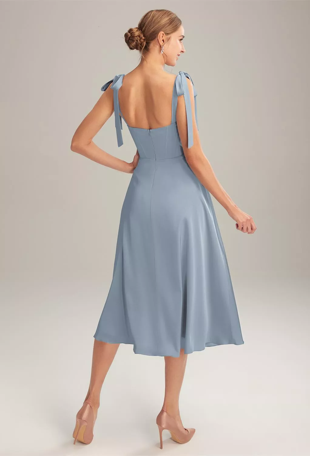 AW Mae Dusty Blue  Beach Wedding Guest Dresses